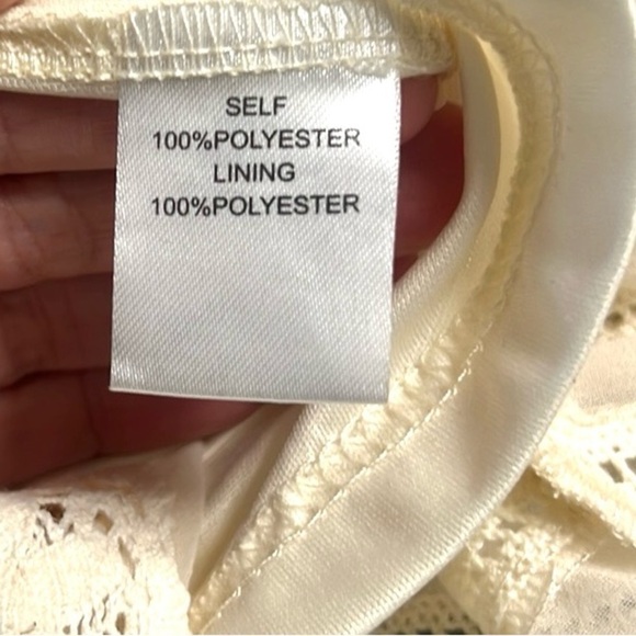 Anthropologie | Hazel Beige Embroidered Trim Poly Shift Dress ,EUC,Size Medium - Picture 9 of 13